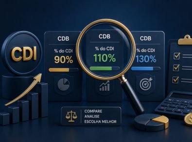 Comparação entre CDBs com diferentes percentuais do CDI, destacando a importância de avaliar as opções antes de investir.